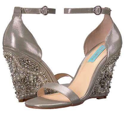 Emiko embellished hot sale evening wedges